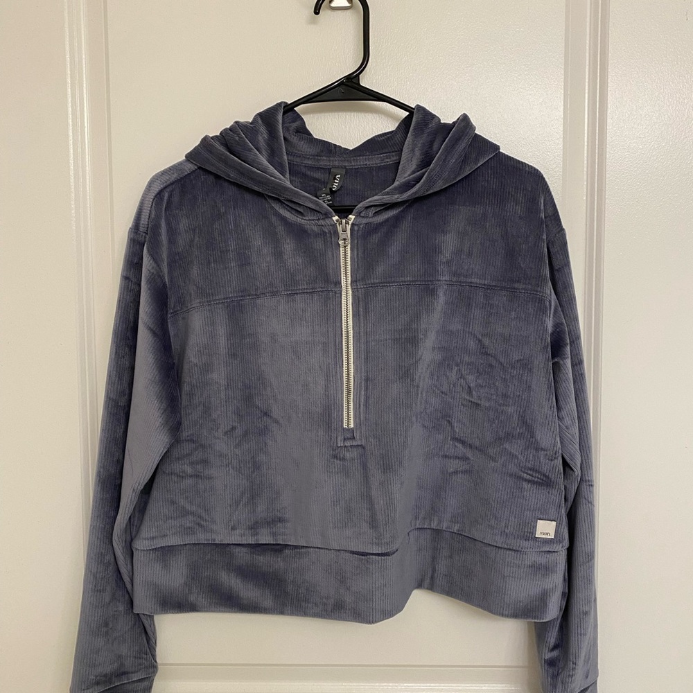 Vuori Haven Dusty Blue-Gray Half Zip Jacket